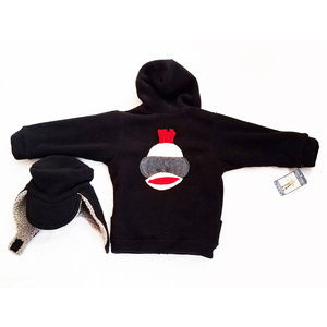 NWT 2T Boy's 2pc Hooded Black Fleece Jacket & Hat